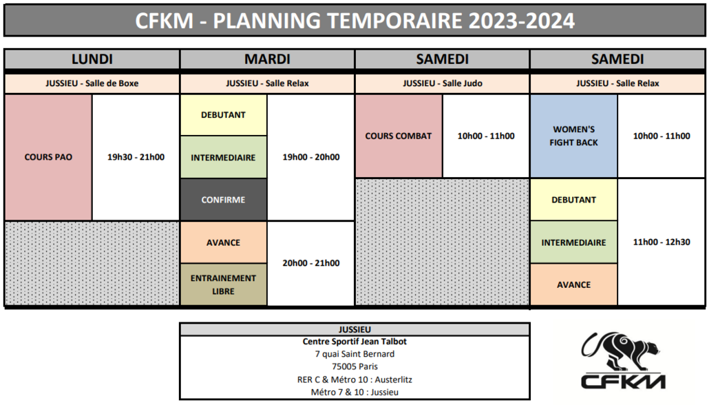 CFKM / Planning 2023-2024 temporaire
